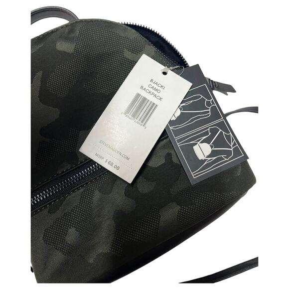 New Steve Madden Backpack Crossbody Camouflage Convertible Purse Black Green - Picture 15 of 15